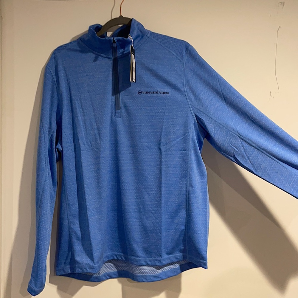 Vineyard Vine Blue Knit Quarter Zip